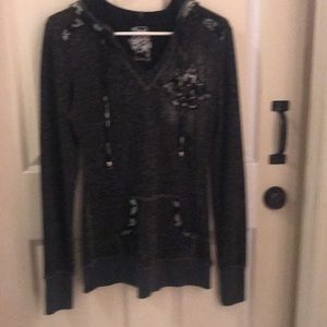 Black long sleeve miss me hoodie